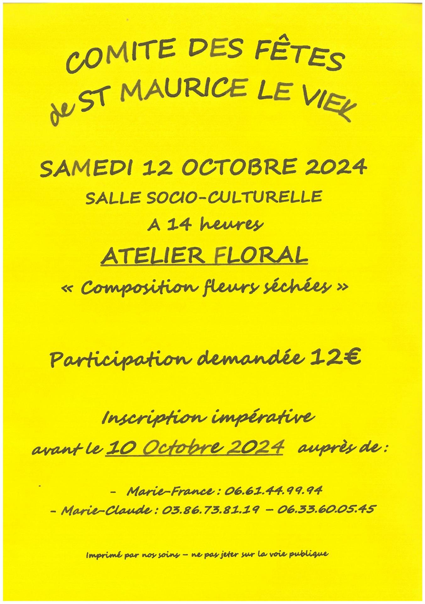 ATELIER FLORAL 12/10/2024