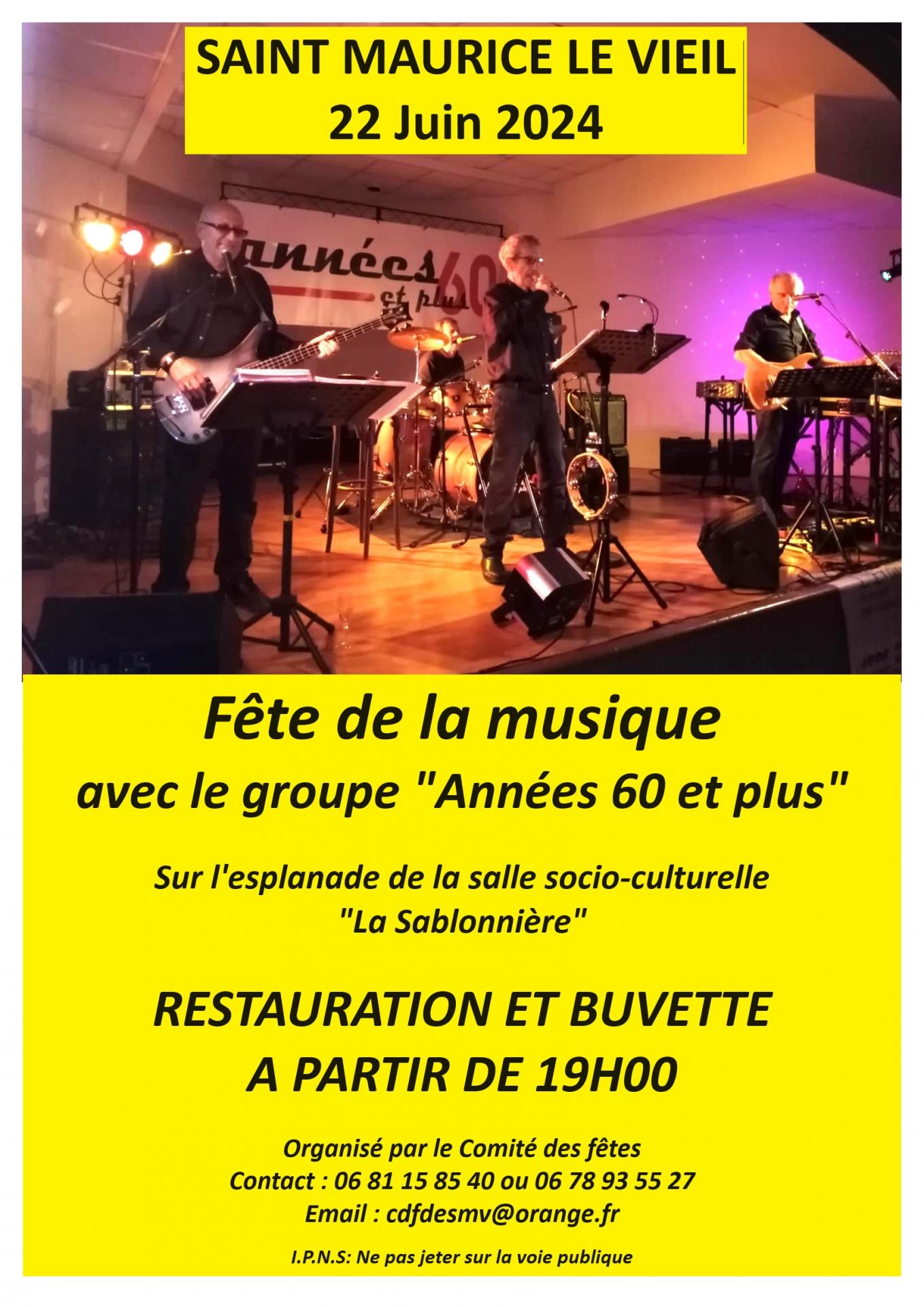 FÊTE DE LA MUSIQUE - SAMEDI 22 06 2024