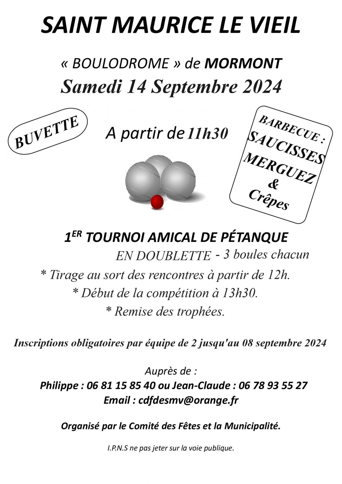 TOURNOI AMICAL DE PETANQUE